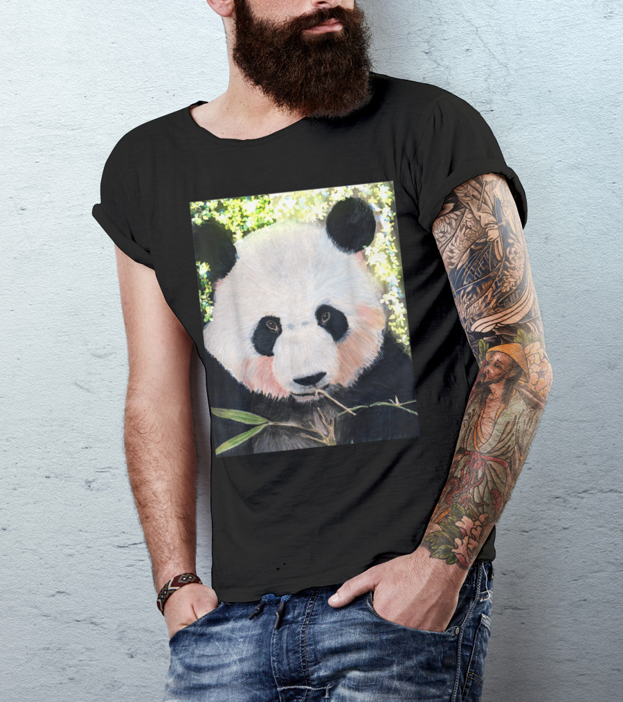 Panda Bear Youth Children And Teens Bamboo Forest T-Shirt