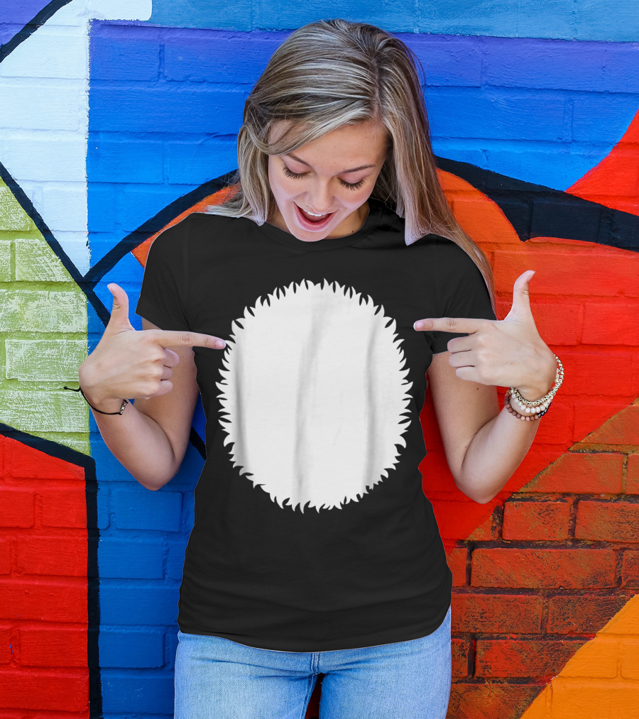 Panda Belly Skunk White Polar Bear Fluffy Oval Shape T-Shirt