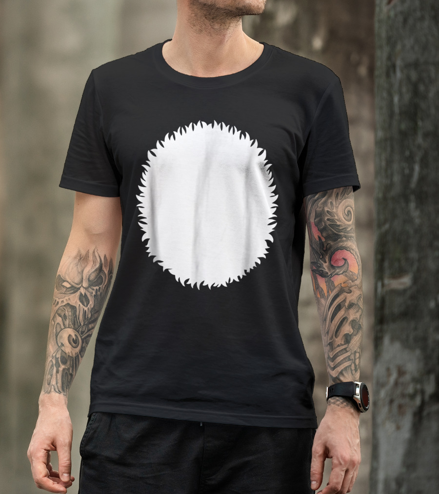Panda Belly Skunk White Polar Bear Fluffy Oval Shape T-Shirt