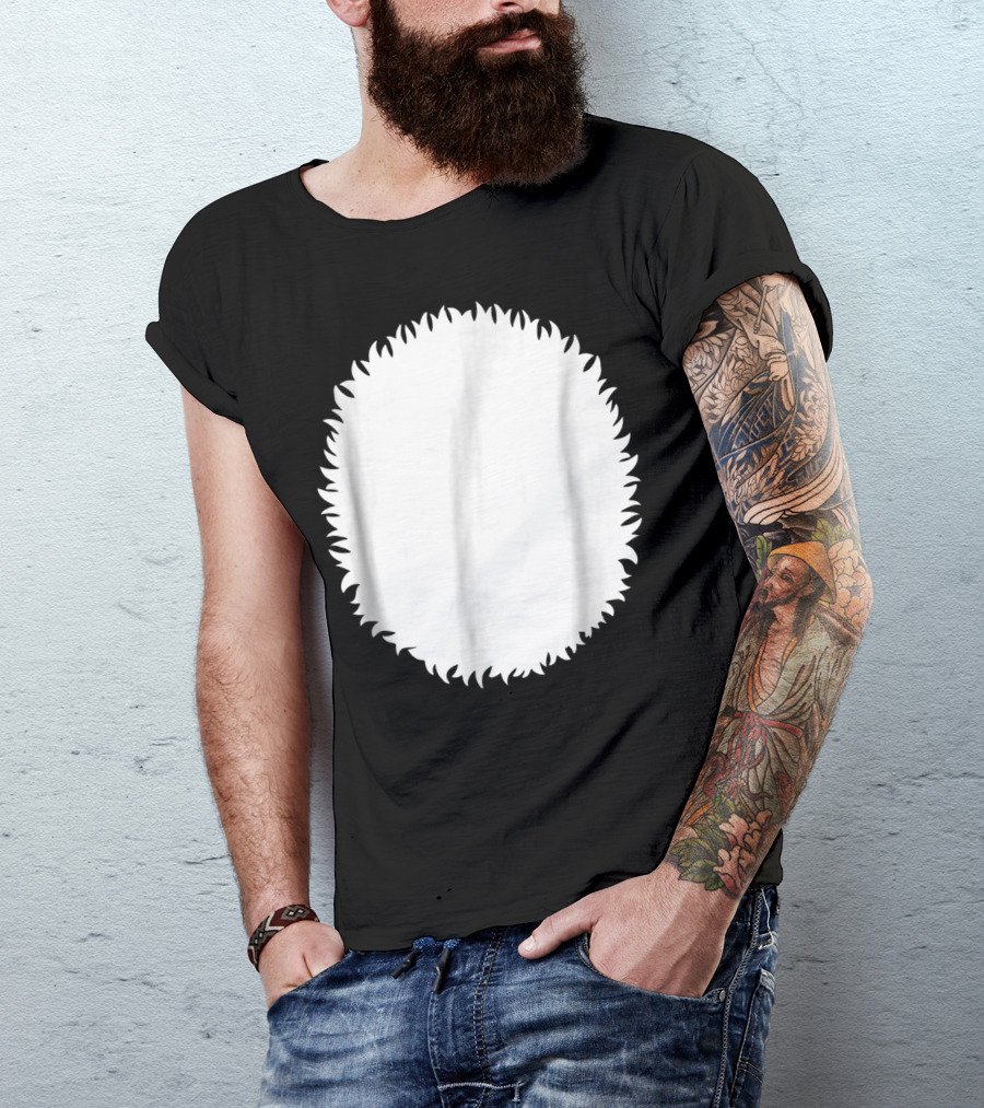 Panda Belly Skunk White Polar Bear Fluffy Oval Shape T-Shirt