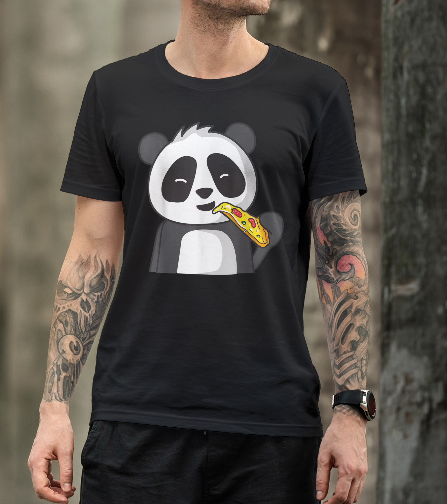 Panda Eating Pizza Panda Bear Pizza Food Foodie T-Shirt