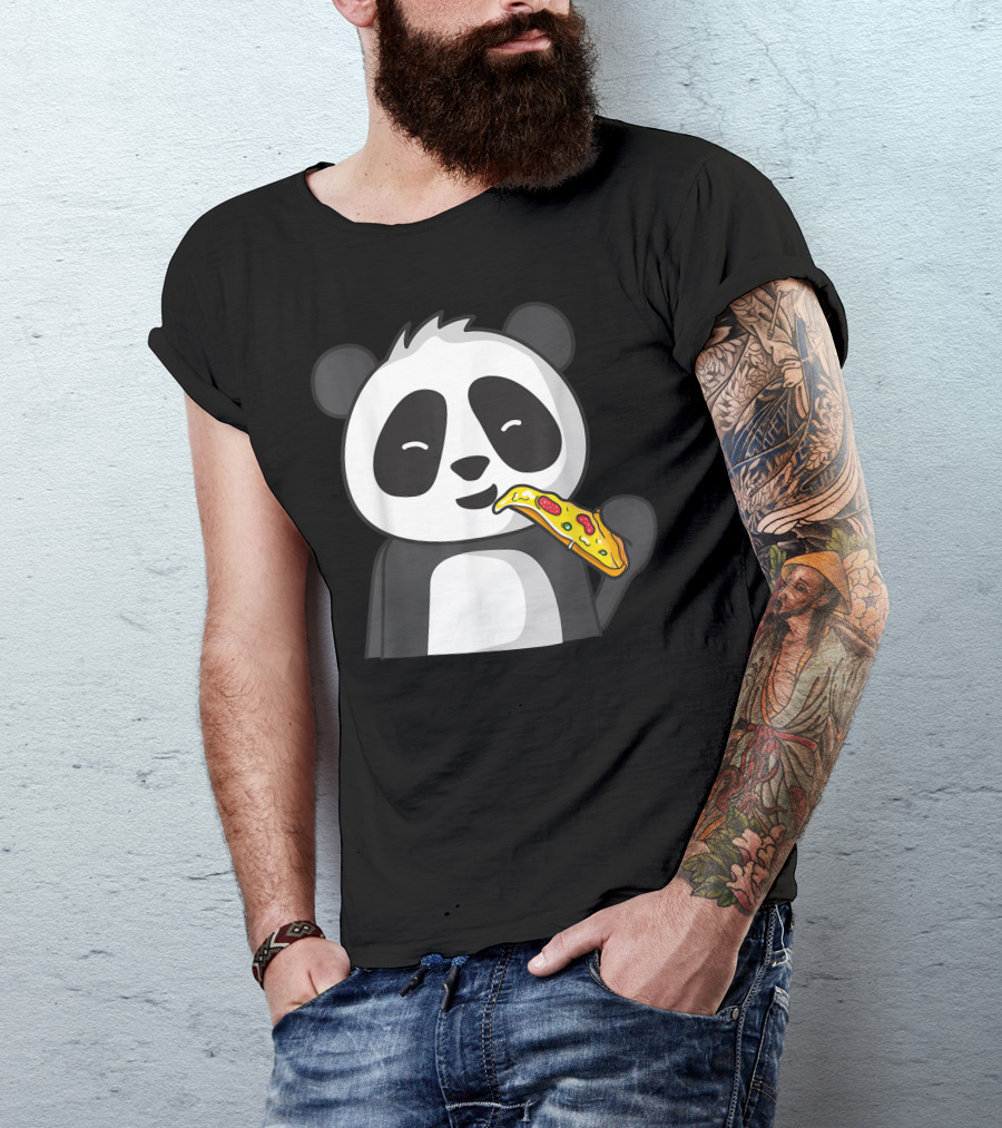 Panda Eating Pizza Panda Bear Pizza Food Foodie T-Shirt