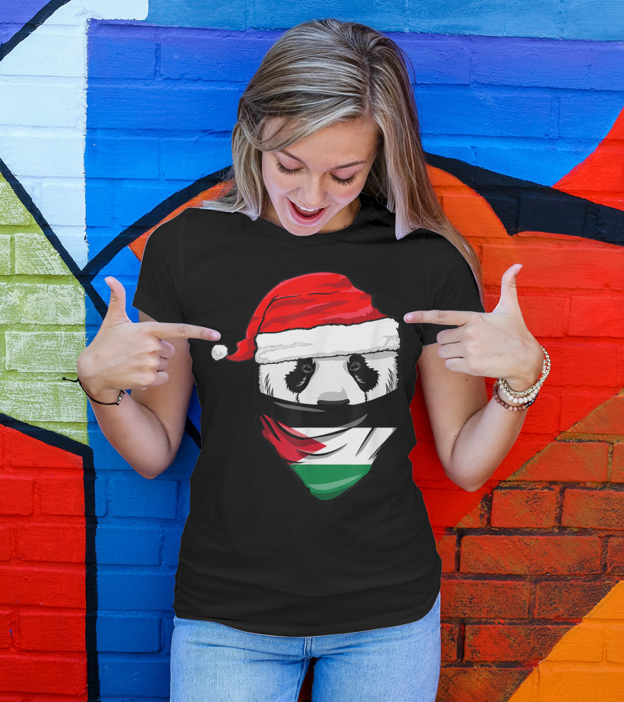 Panda Santa Hat Jordan Flag Bandana T-Shirt