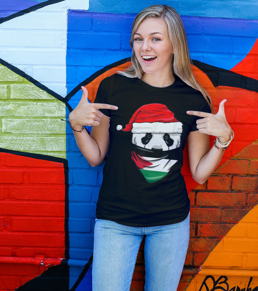 Panda Santa Hat Jordan Flag Bandana T-Shirt