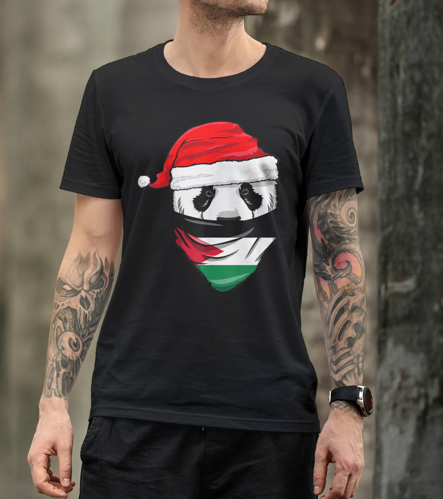 Panda Santa Hat Jordan Flag Bandana T-Shirt