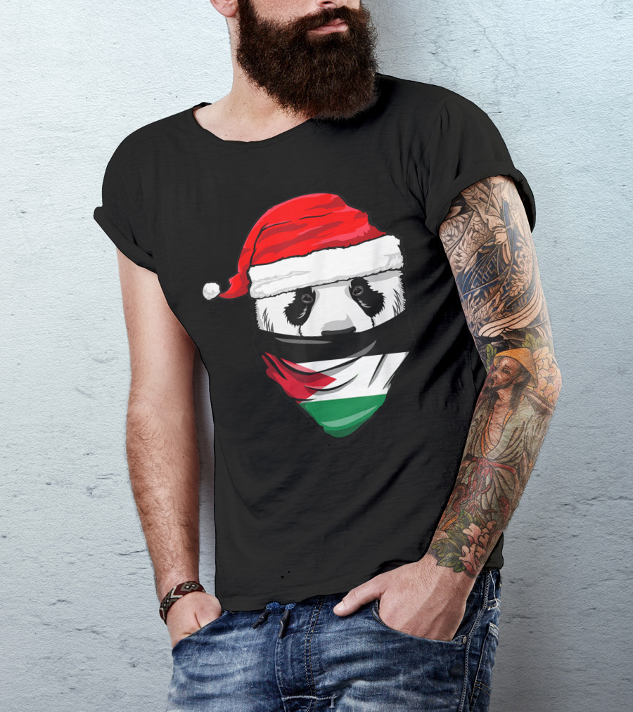 Panda Santa Hat Jordan Flag Bandana T-Shirt