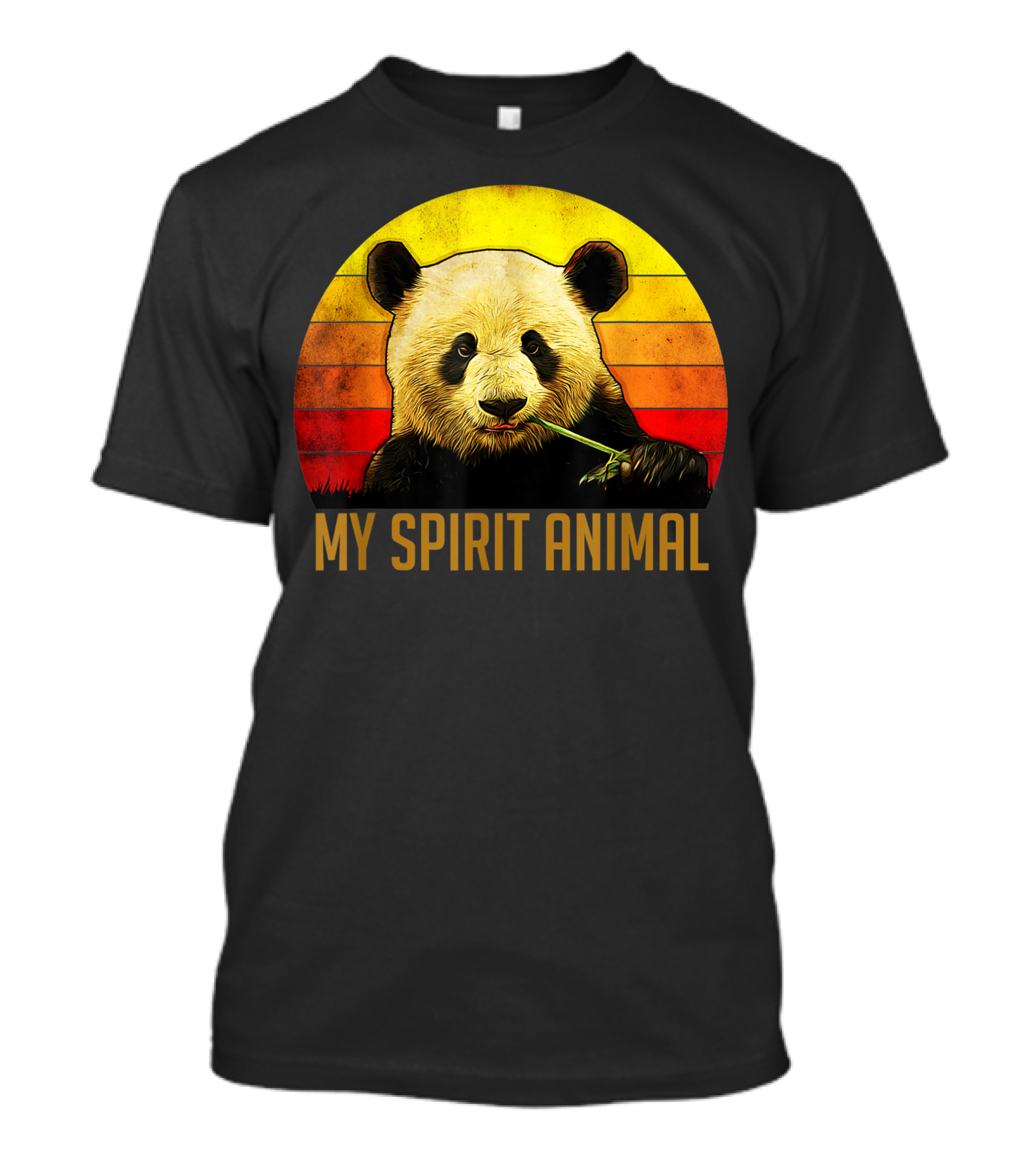 My Spirit Animal Panda Lovers Vintage Sunset Background T-Shirt