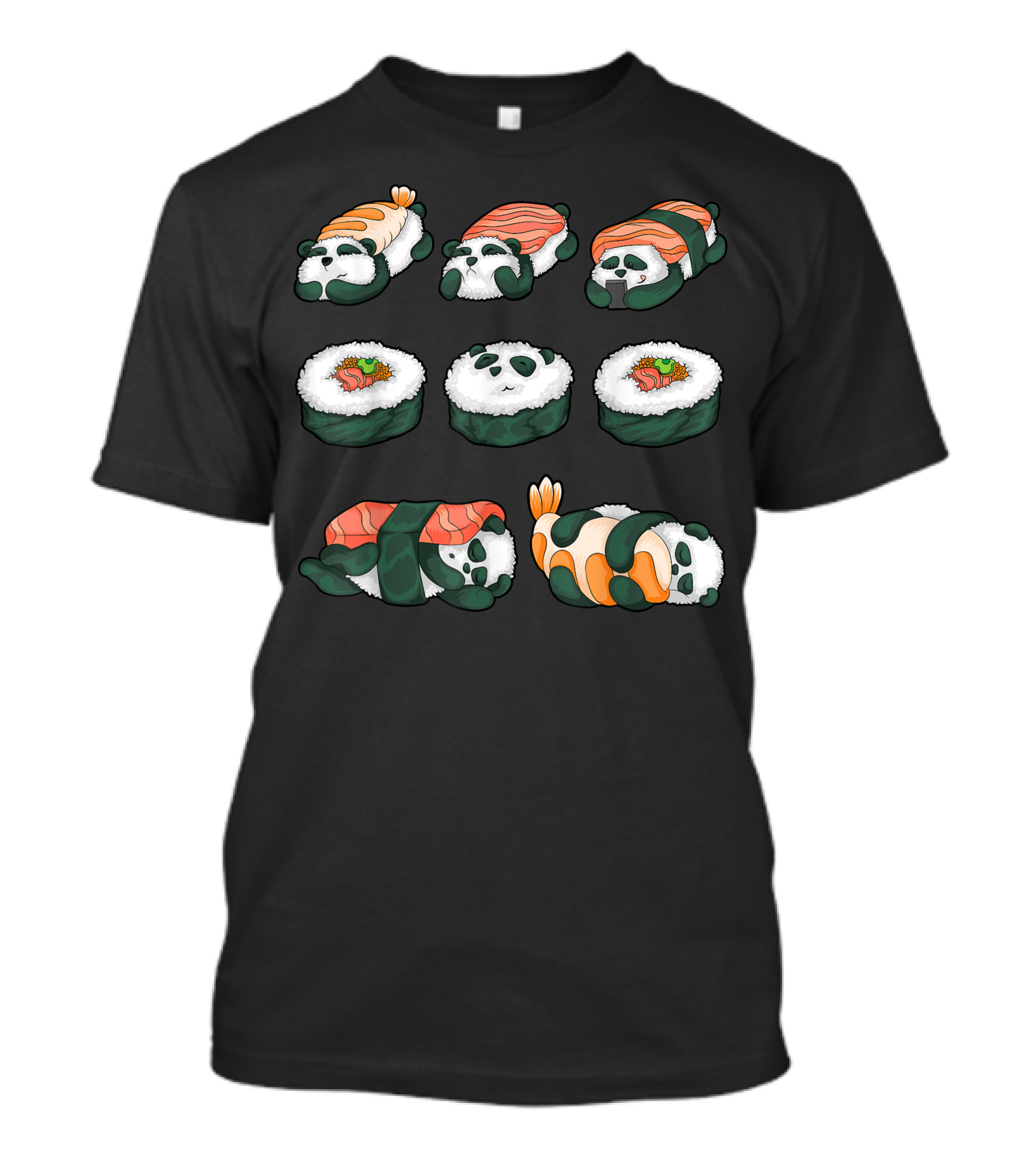 Panda Sushi Hug Cute Maki Lover Food Animal T-Shirt