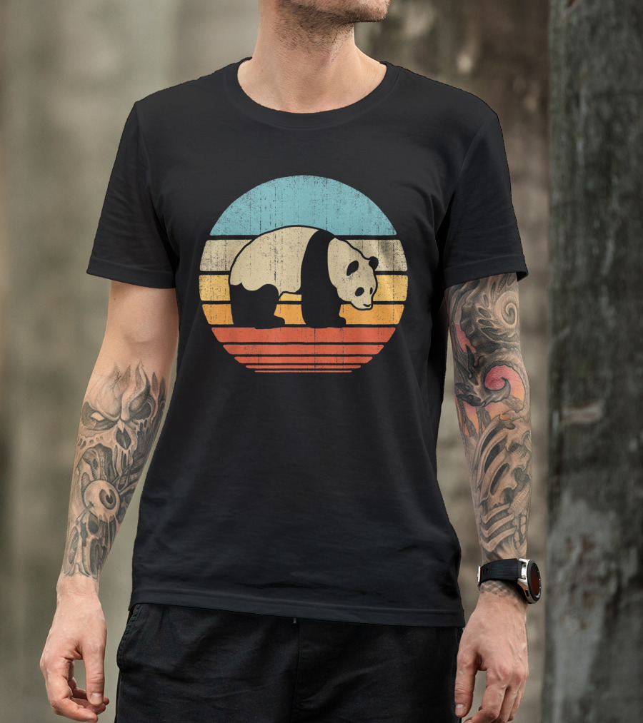 Panda Vintage Retro 60S 70S Zoo Animal Bear Lover T-Shirt