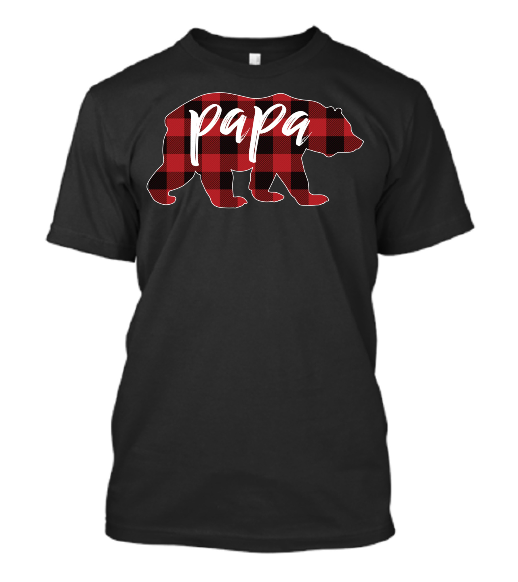 Papa Bear Buffalo Plaid Papa T-Shirt
