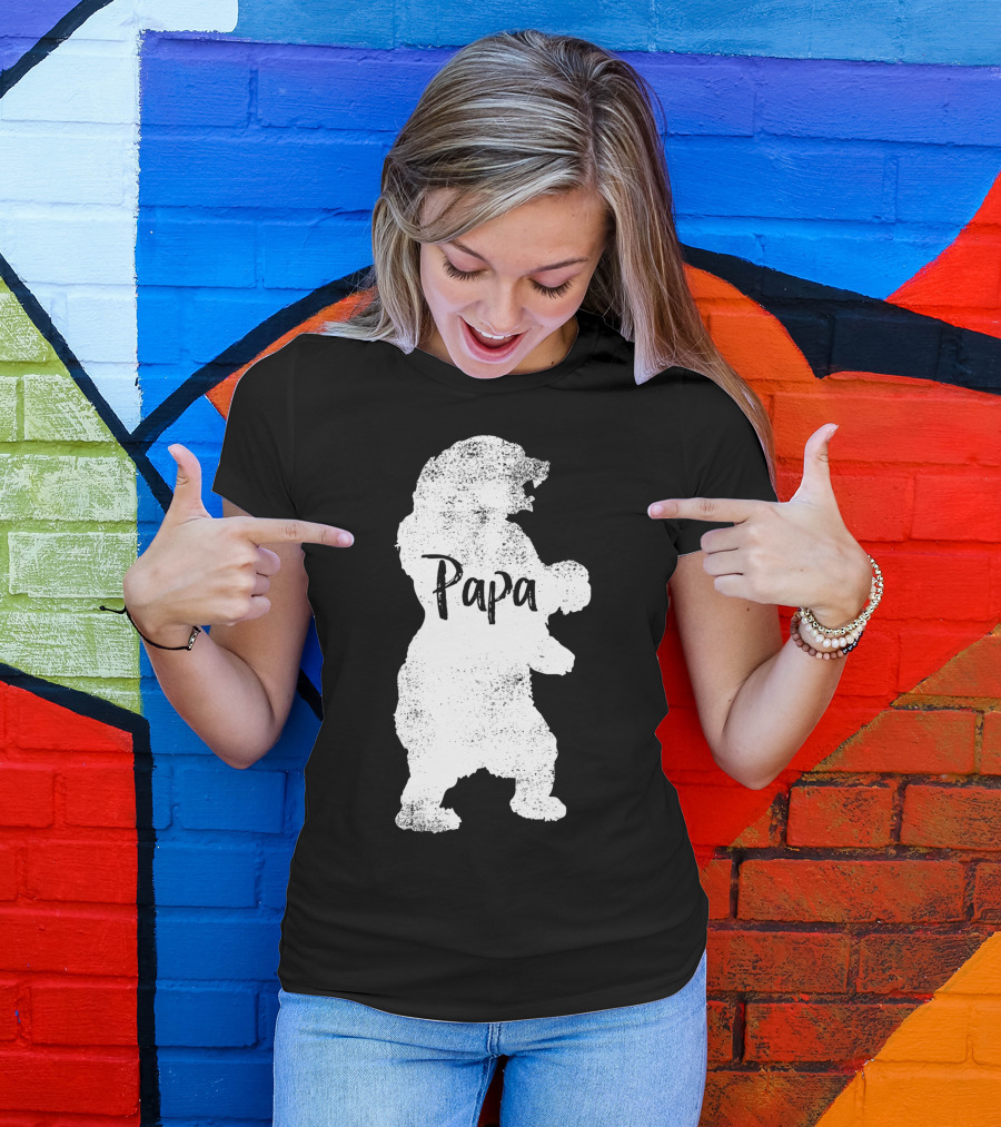 Papa Bear Silhouette Father's Day T-Shirt