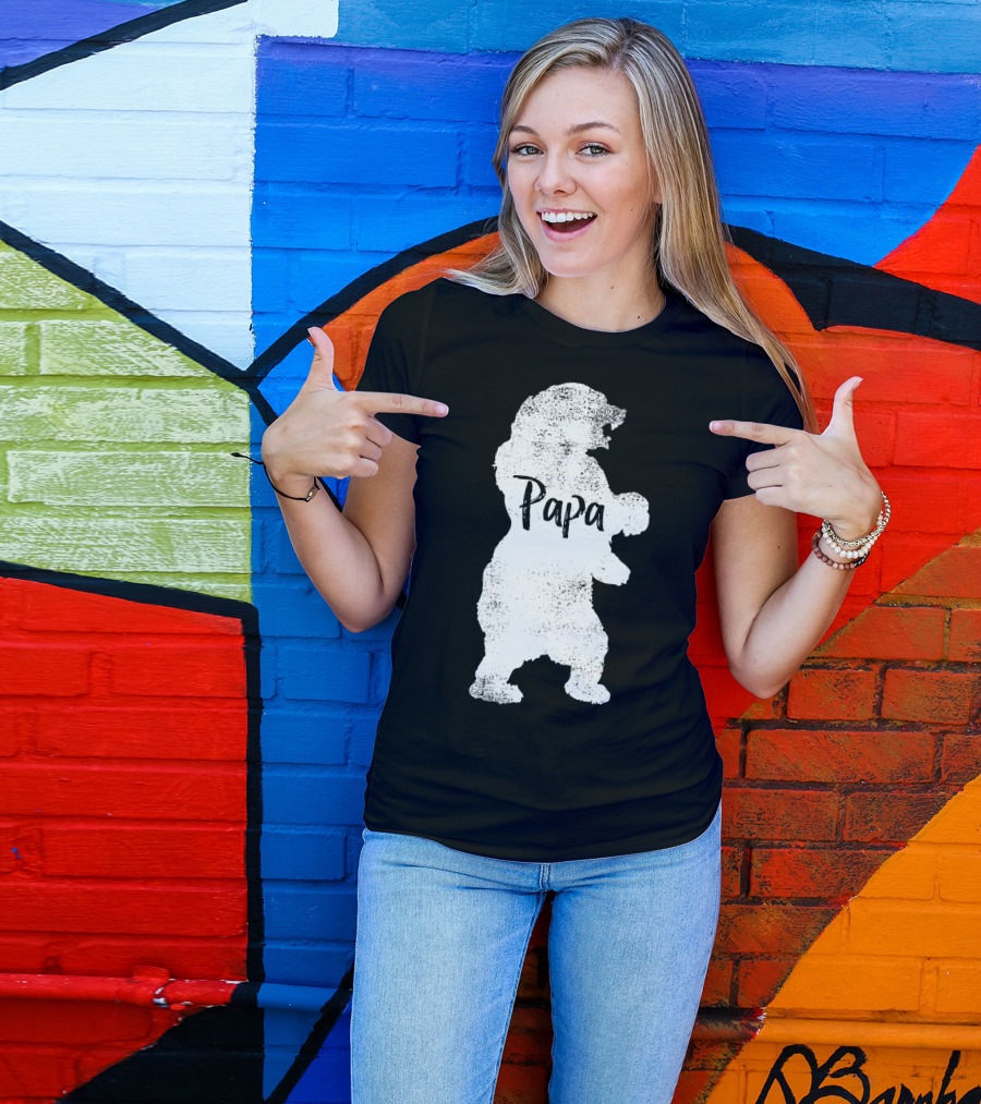 Papa Bear Silhouette Father's Day T-Shirt