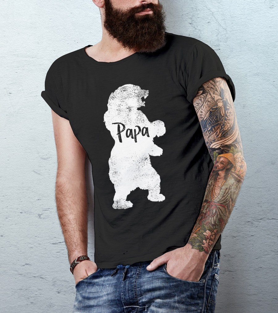 Papa Bear Silhouette Father's Day T-Shirt