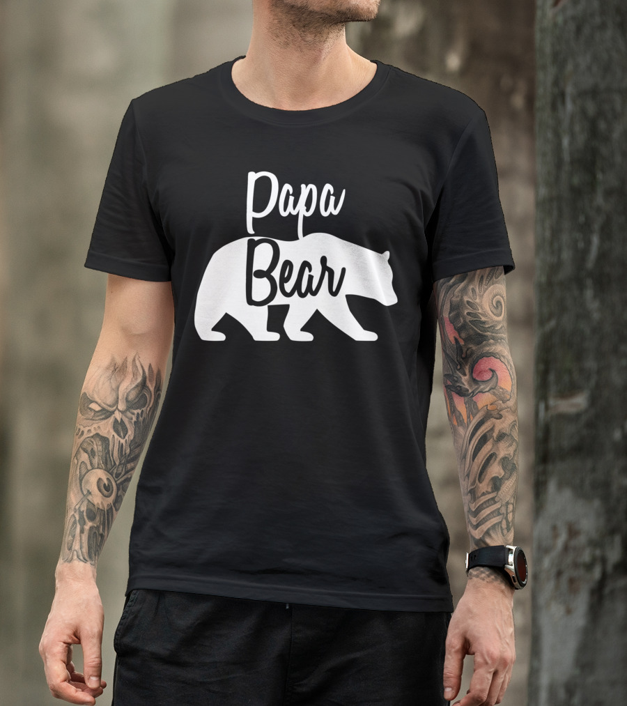 Papa Bear Silhouette Family Matching T-Shirt