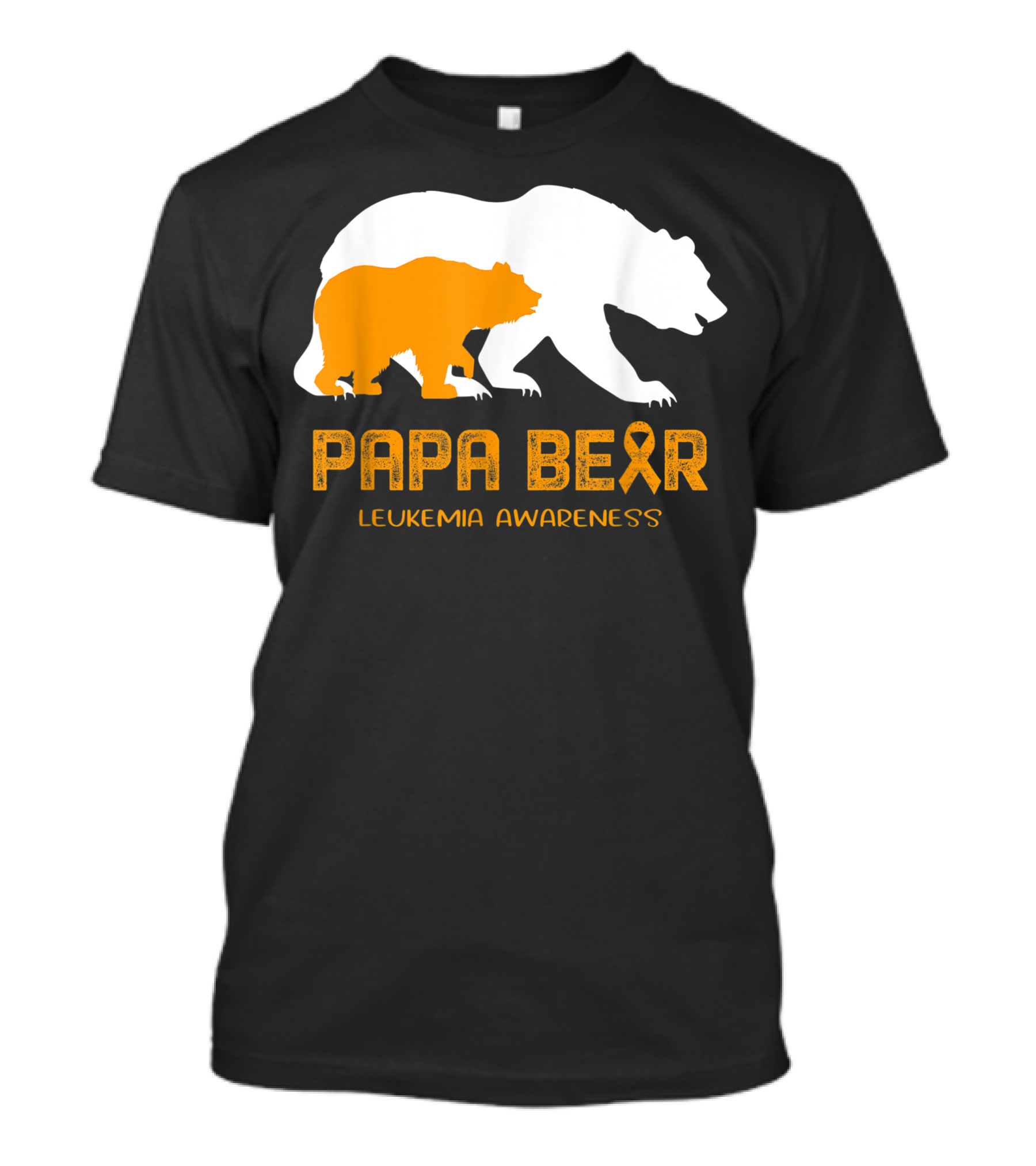 Papa Bear Orange Ribbon Leukemia Awareness Bears T-Shirt