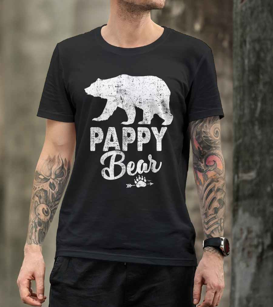 Pappy Bear Vintage Bear Silhouette Paw Print Arrow T-Shirt