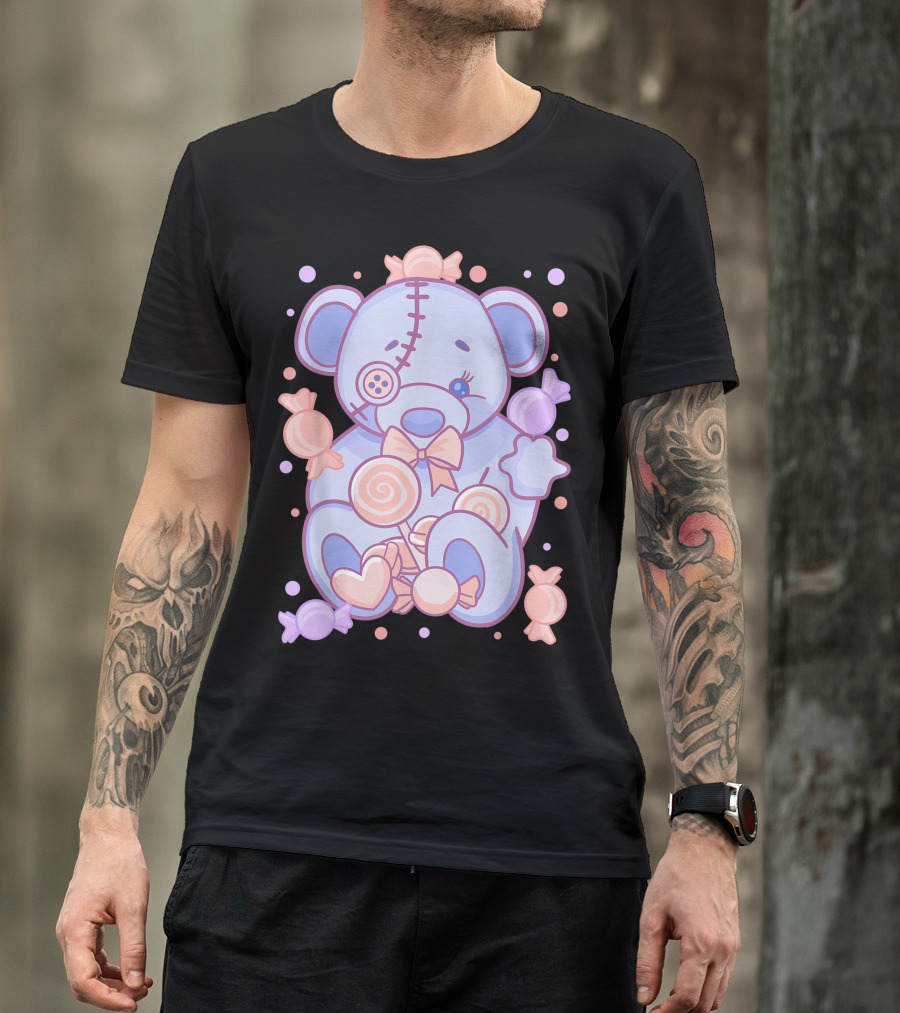 Pastel Goth Teddy Bear Candy Aesthetic Goth T-Shirt