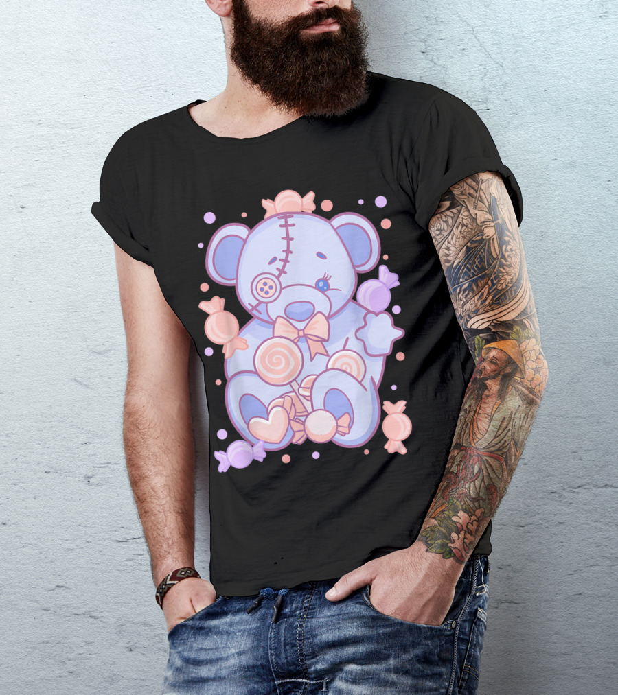 Pastel Goth Teddy Bear Candy Aesthetic Goth T-Shirt