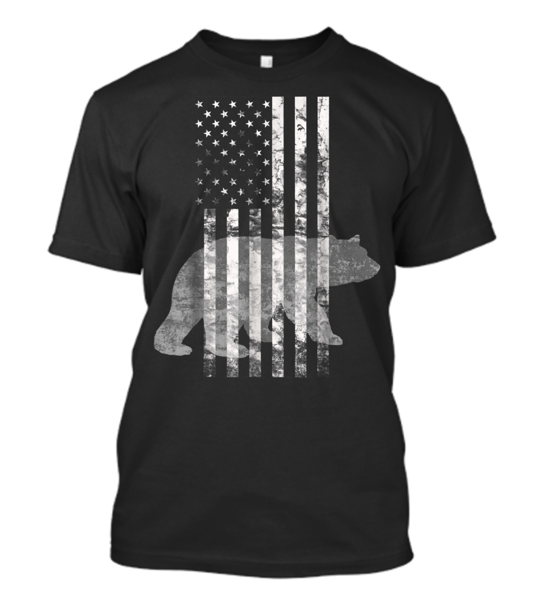 American Flag Bear Patriotic Hunters Image T-Shirt