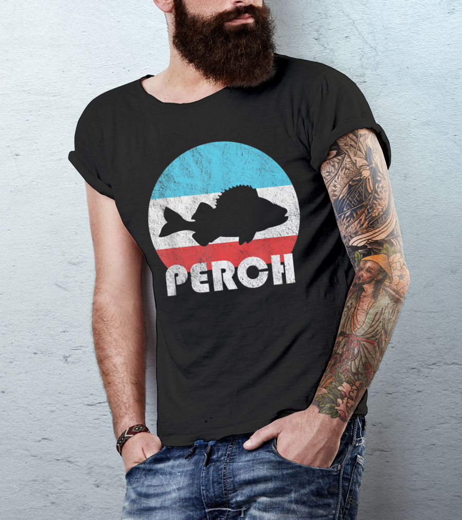 Perch Fish Fishing Vintage Retro T-Shirt