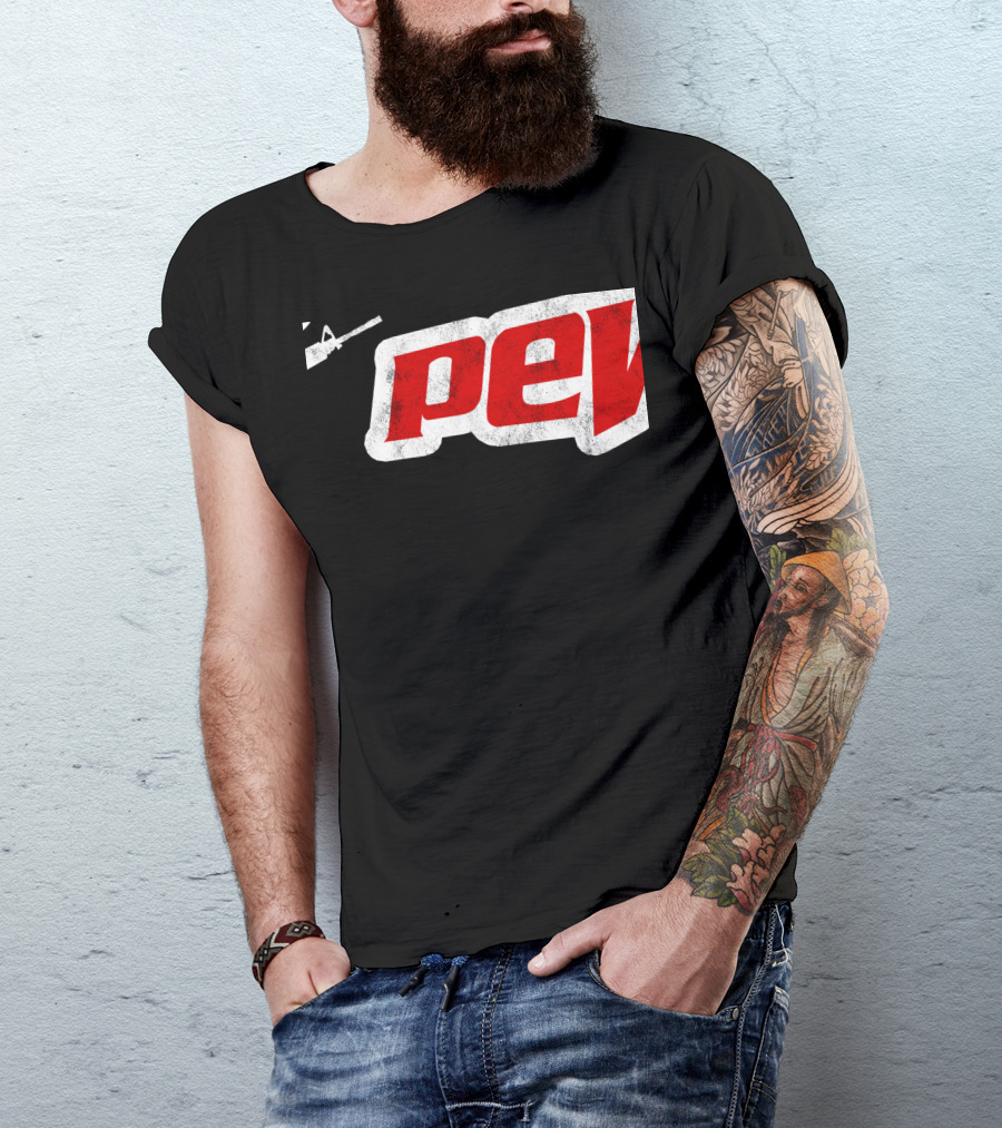Pew Pew AR15 Rifle Gun Support 223 556 Bear Arms T-Shirt