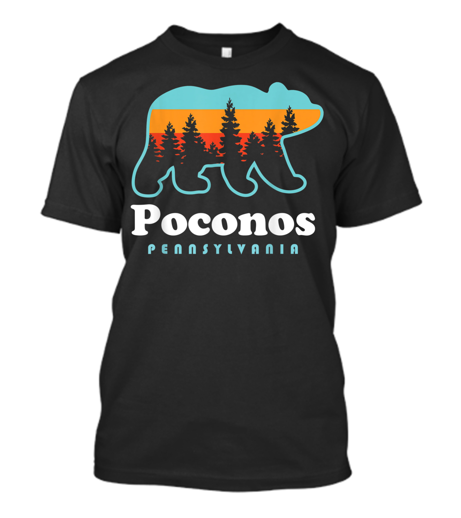 Poconos Pennsylvania Bear Forest Sunset T-Shirt