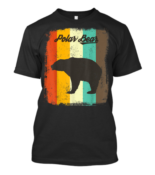 Polar Bear 70s Vintage Animal Lover Retro Stripes T-Shirt