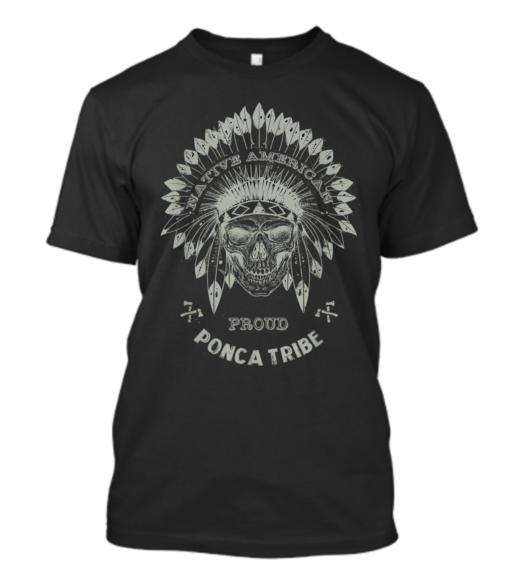 Proud Ponca Tribe Native American Skull Headdress T-Shirt