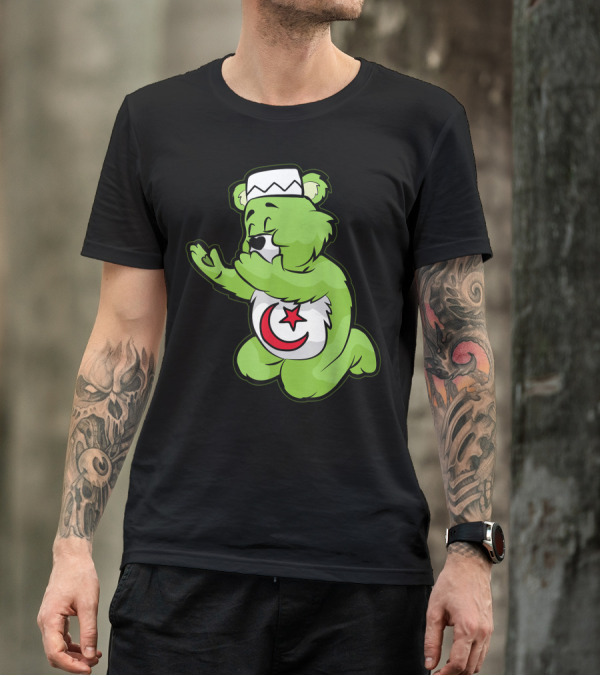 Praying Teddy Bear Muslim Islam Prayer Quran Moon Star Hat T-Shirt