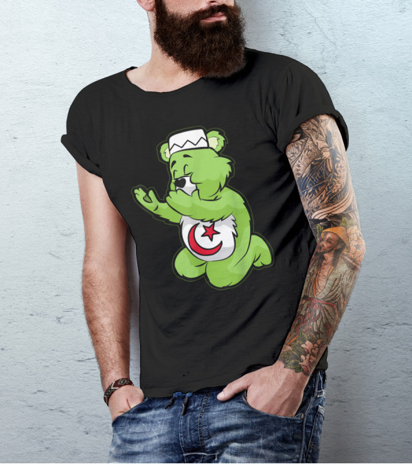 Praying Teddy Bear Muslim Islam Prayer Quran Moon Star Hat T-Shirt