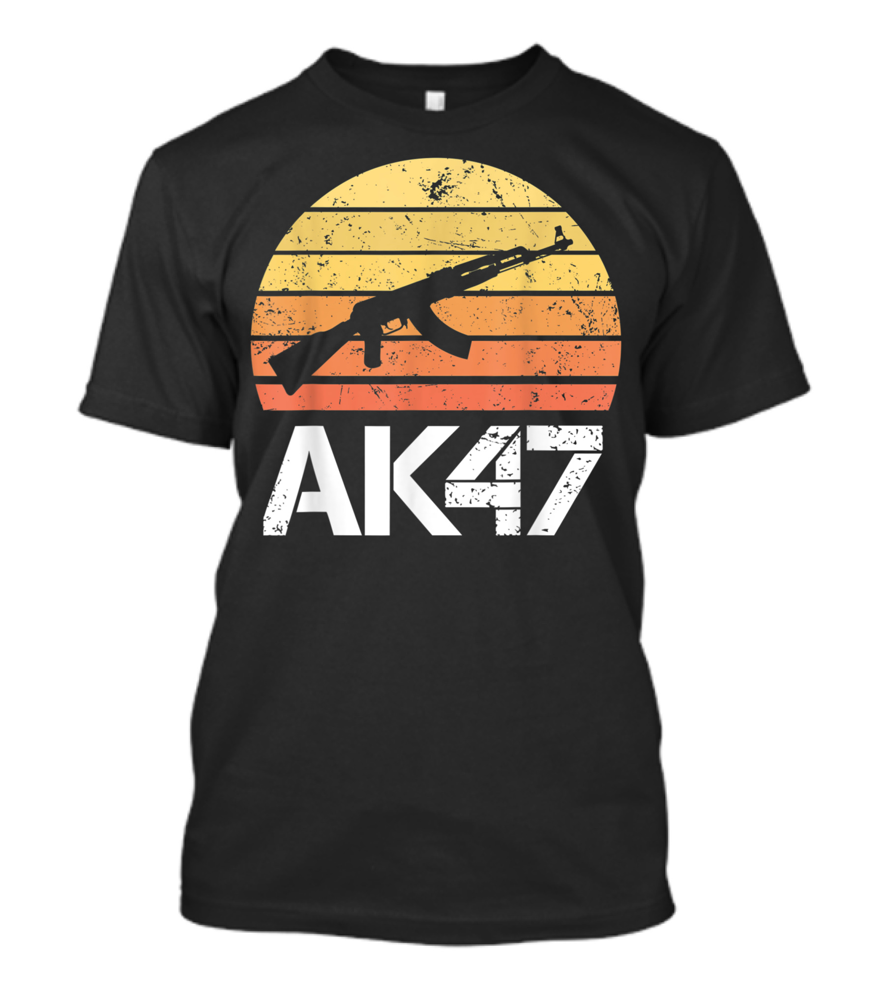 Pro Gun AK47 Rifle 2nd Amendment Sunset T-Shirt