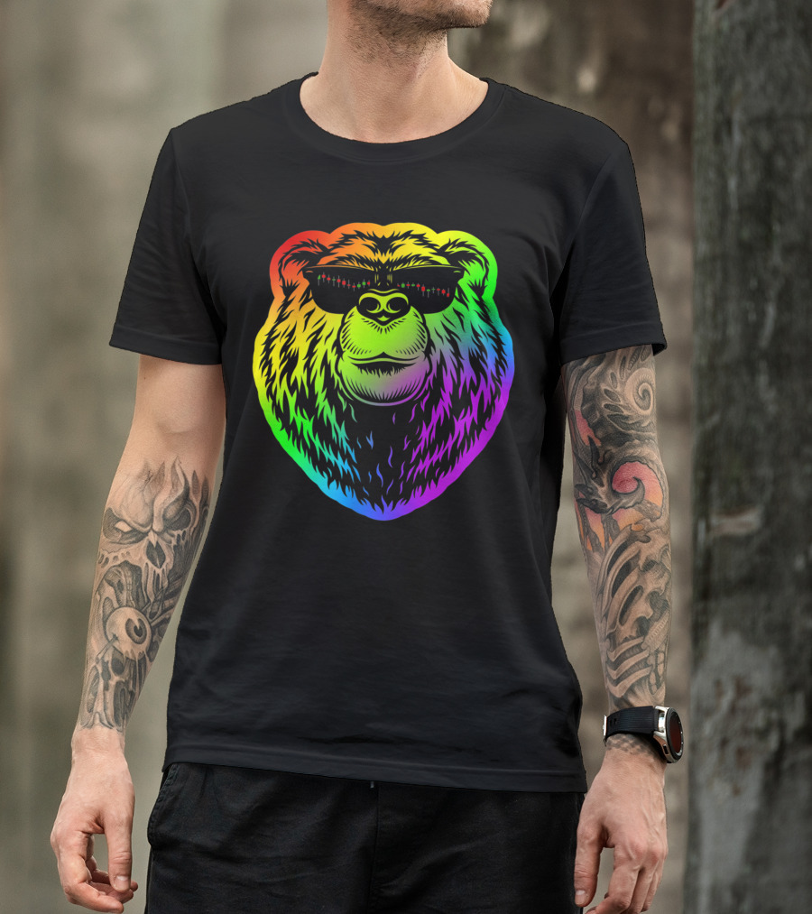 Rainbow Bear Wallstreetbets Sunglasses T-Shirt