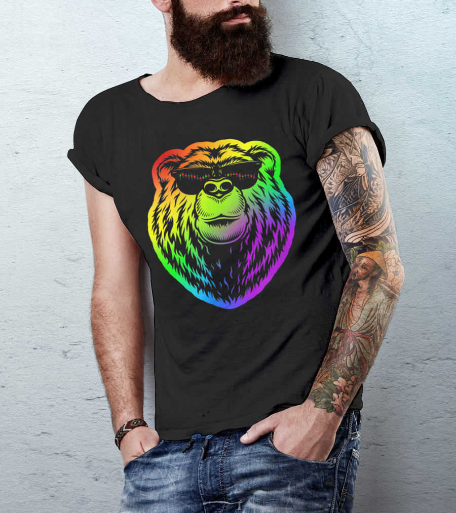 Rainbow Bear Wallstreetbets Sunglasses T-Shirt