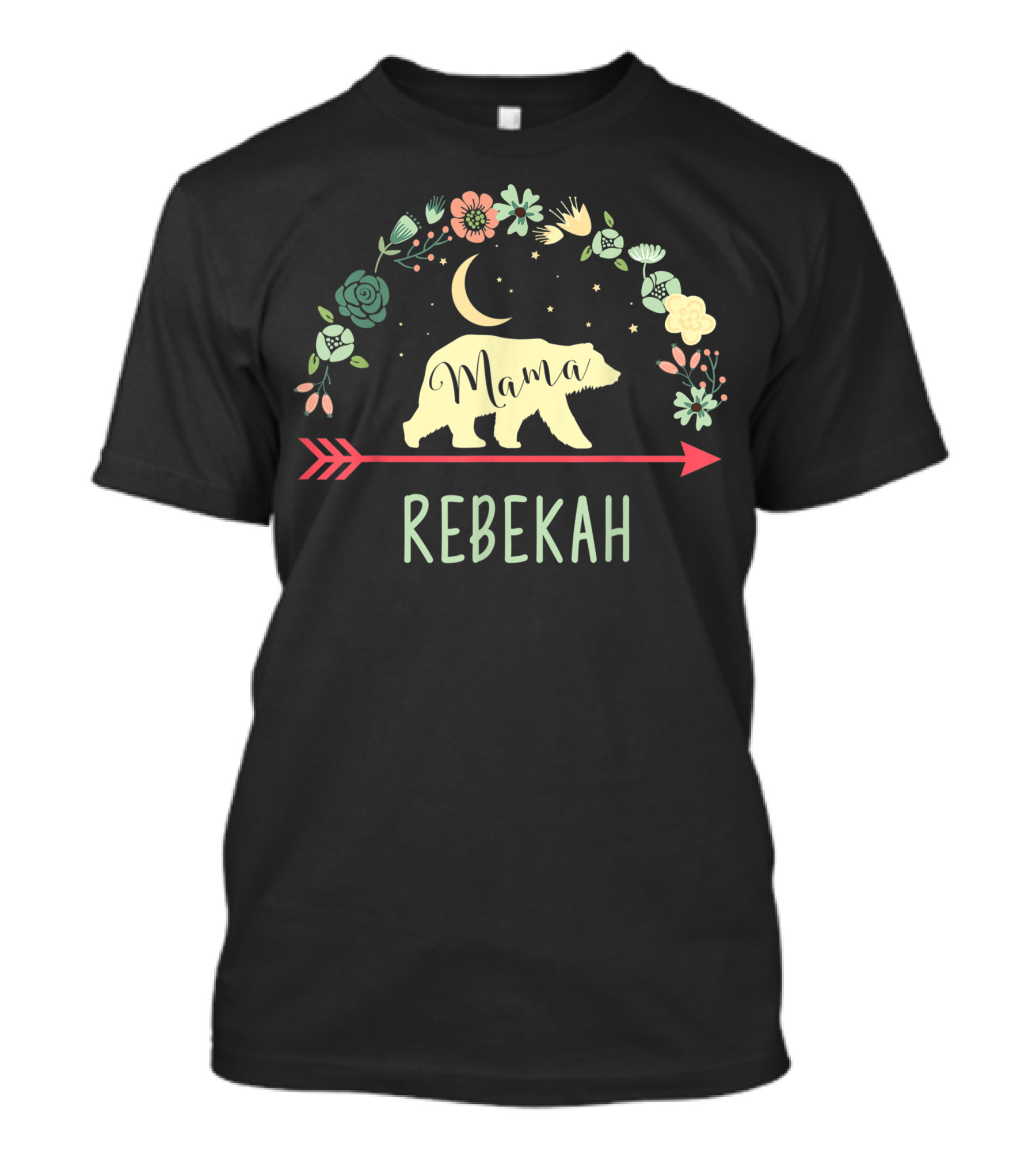 Rebekah Mama Bear Floral Arrow Crescent Moon Stars T-Shirt