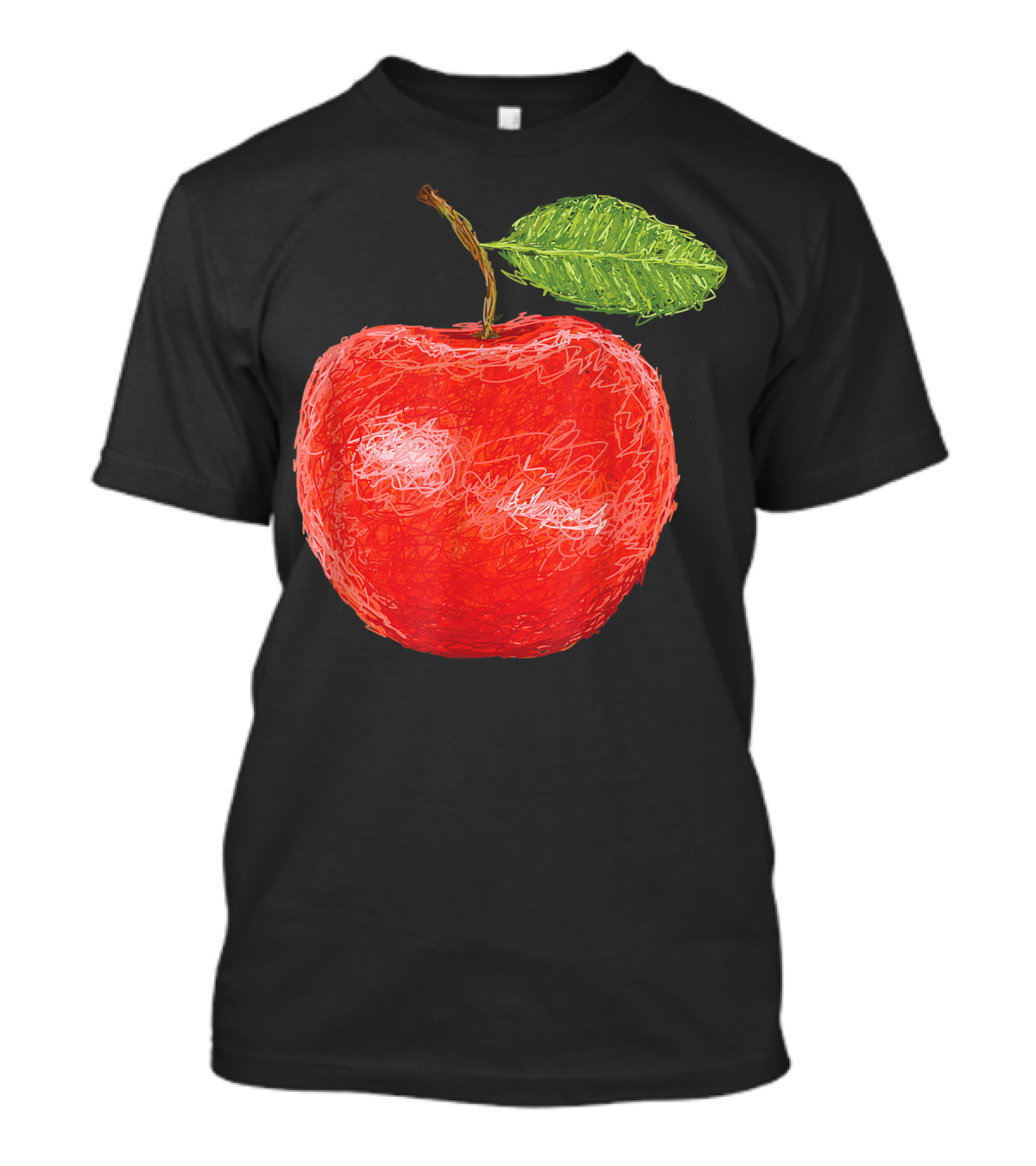 Red Huge Apple Fruit Artsy Designed T-Shirt