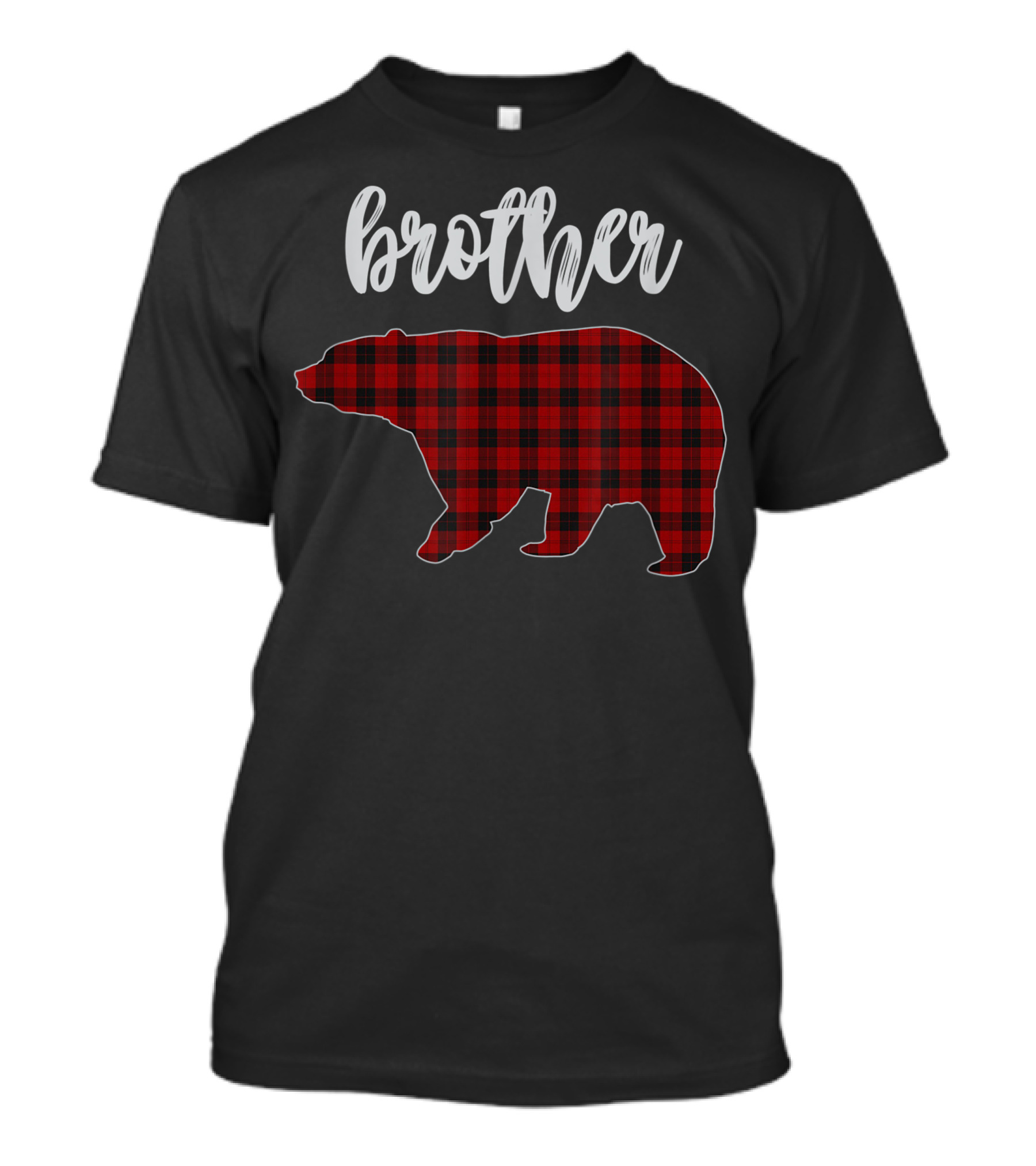 Brother Red Plaid Bear T-Shirt