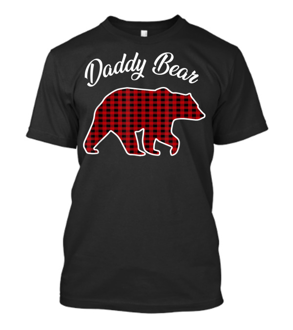 Daddy Bear Red Plaid Pattern Matching T-Shirt
