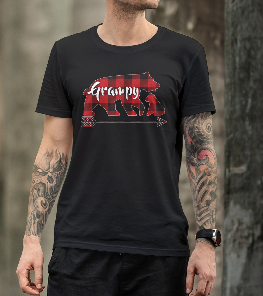 Grampy Bear Red Plaid Family Buffalo Matching T-Shirt