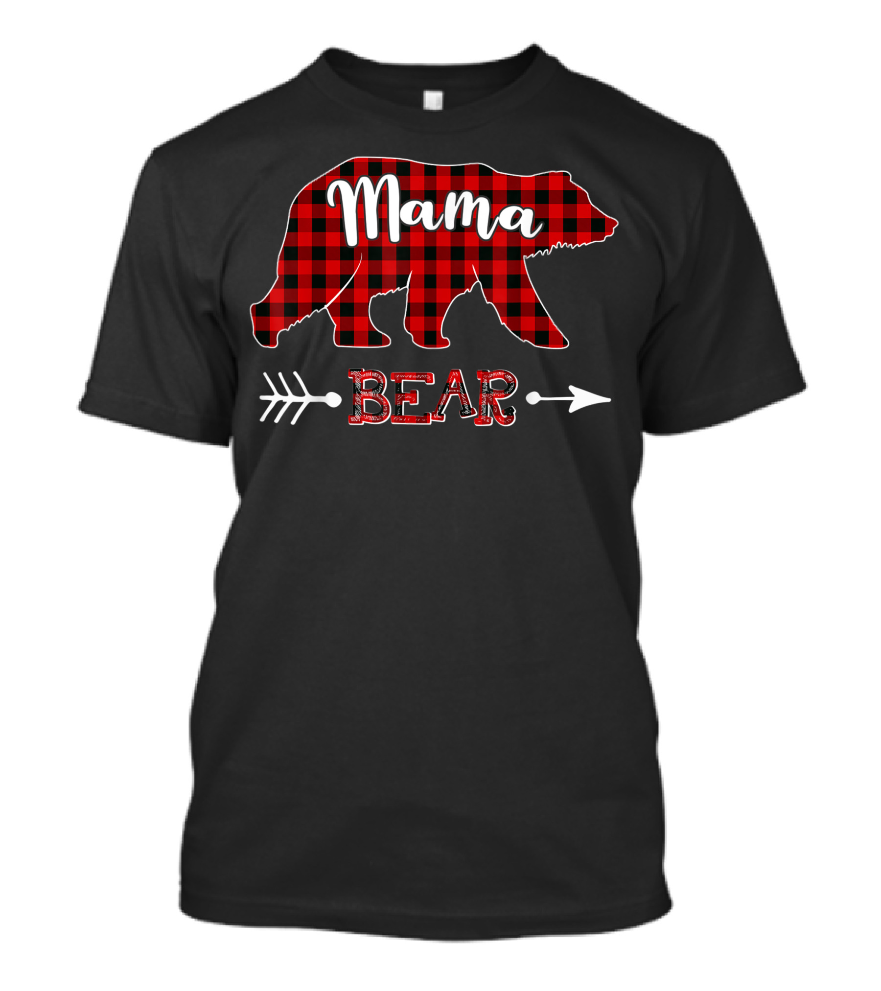 Mama Bear Red Plaid Buffalo Matching Family T-Shirt