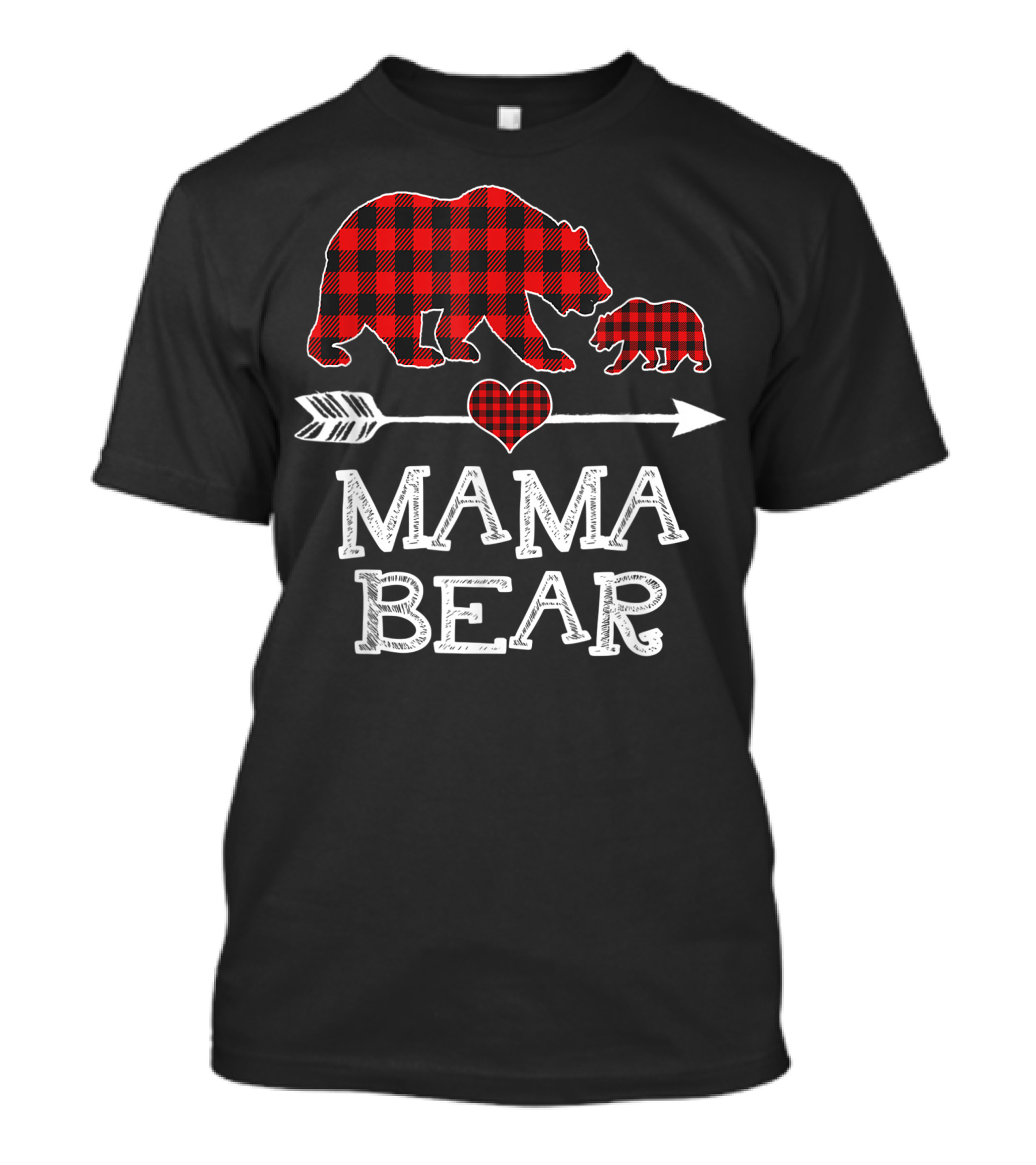 Mama Bear Red Plaid Matching Buffalo One Cub T-Shirt