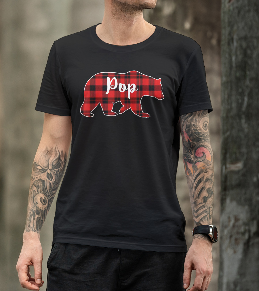Red Plaid Bear Pop T-Shirt