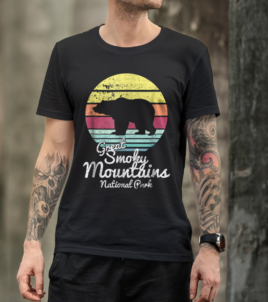 Great Smoky Mountains National Park Retro Bear T-Shirt