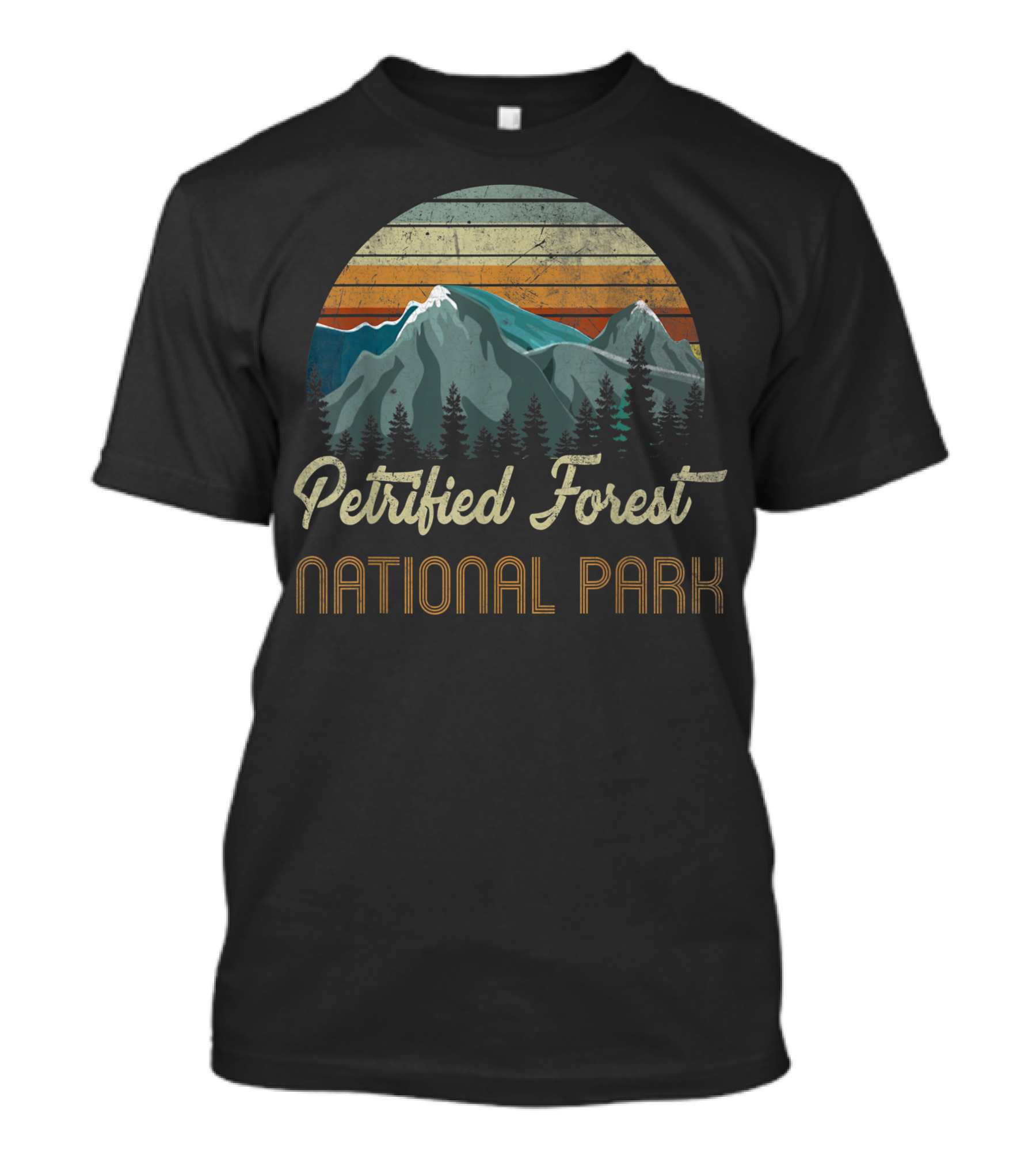 Petrified Forest National Park Retro Vintage Mountain Landscape T-Shirt