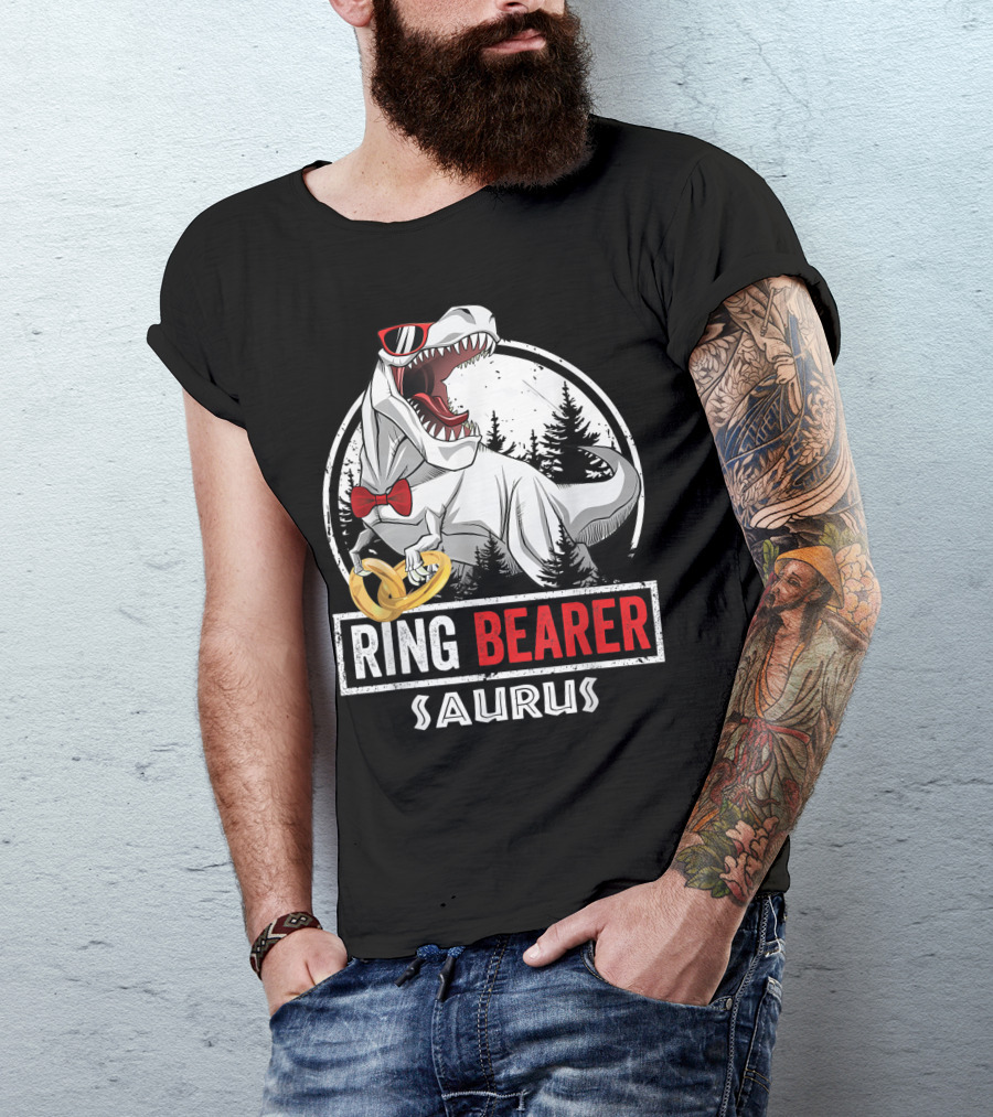 Ring Bearer Saurus Rex Wedding Kids Boys Ring Bearer T-Shirt