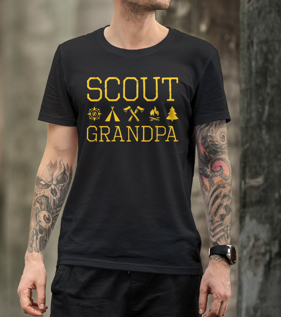 Scout Grandpa Camping Symbols Outdoor Enthusiast T-Shirt