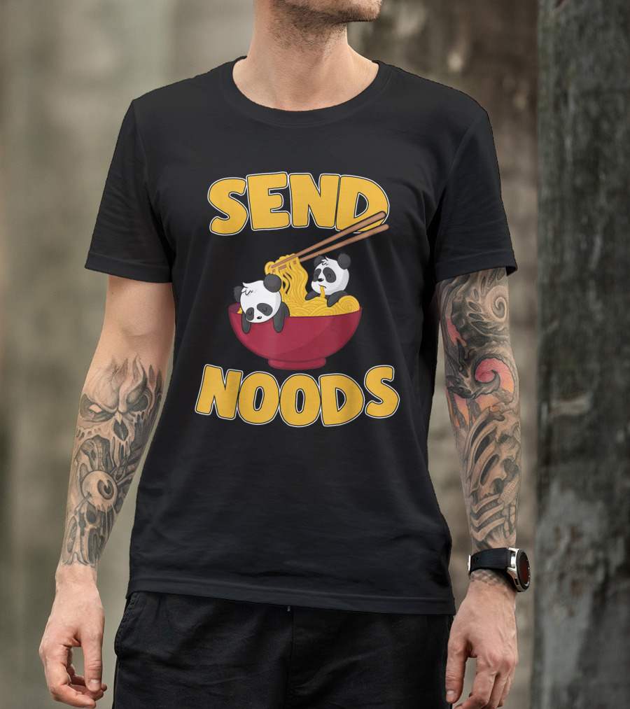 Send Noods Kawaii Panda Bear Ramen Noodles T-Shirt