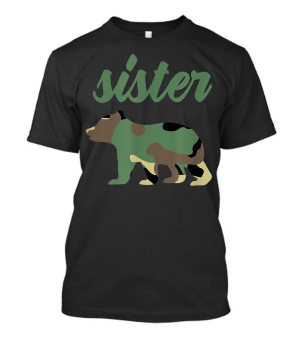 Sister Camo Bear Matching Family T-Shirt