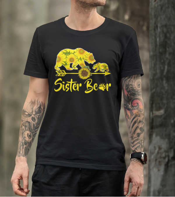 Sister Bear Sunflower Arrow T-Shirt