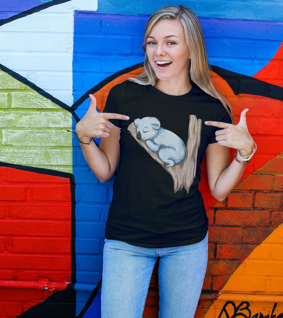 Sleeping Koala Bear On Tree Branch For Koala Lovers T-Shirt