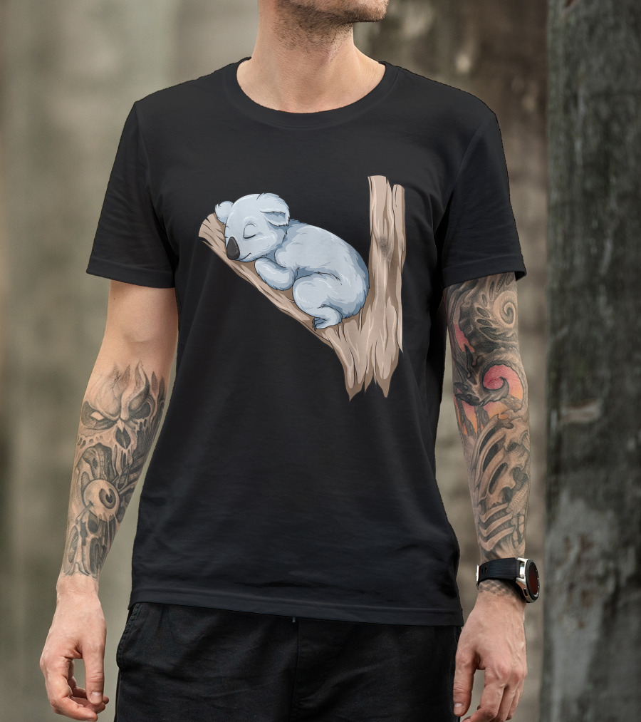 Sleeping Koala Bear On Tree Branch For Koala Lovers T-Shirt